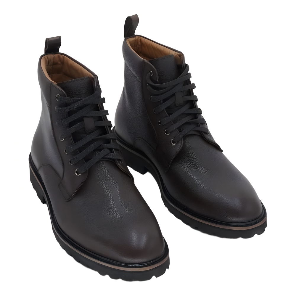 Donald Pliner Men's Joplin Lace-Up Soft Tumble Leather Boots Cappuccino Size 7